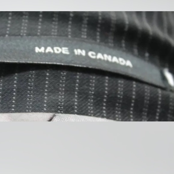 Calvin Klein Pin Stripe Black Blazer Lined Made In Canada 40R 100% Wool Men - Picture 3 of 13